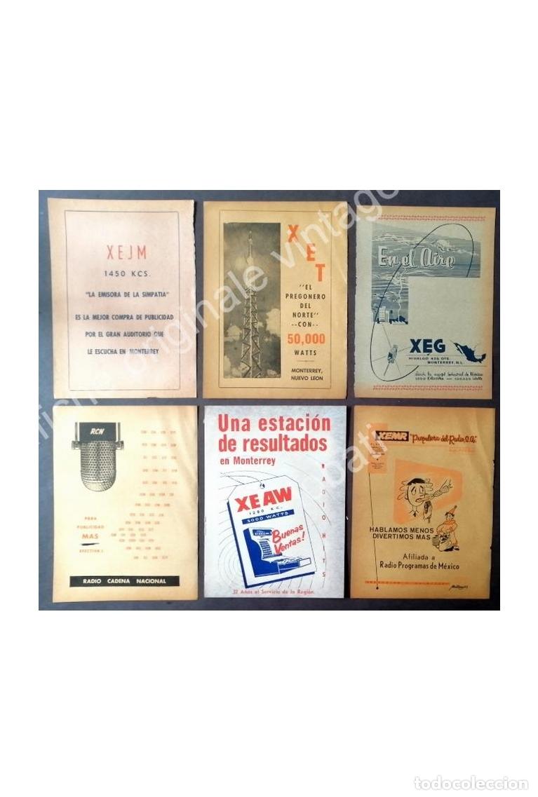 Collectionnisme d'affiches: CARTEL ANTIGUO ORIGINAL DE SET DE 6. RADIO DIFUSORAS DE MONTERREY .1940s-60s