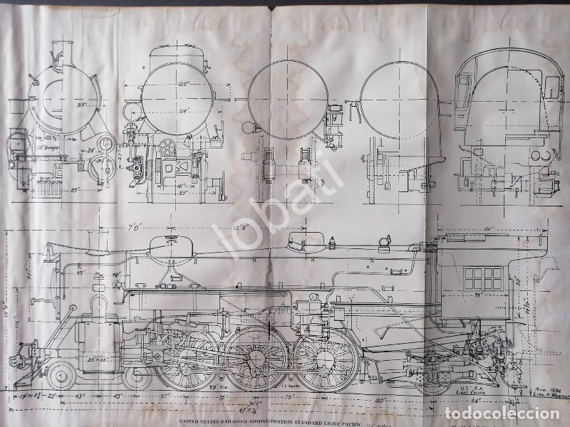 Collectionnisme d'affiches: GRABADO ANTIGUO LOCOMOTORA U.S. L. PACIFIC 1928 / A8