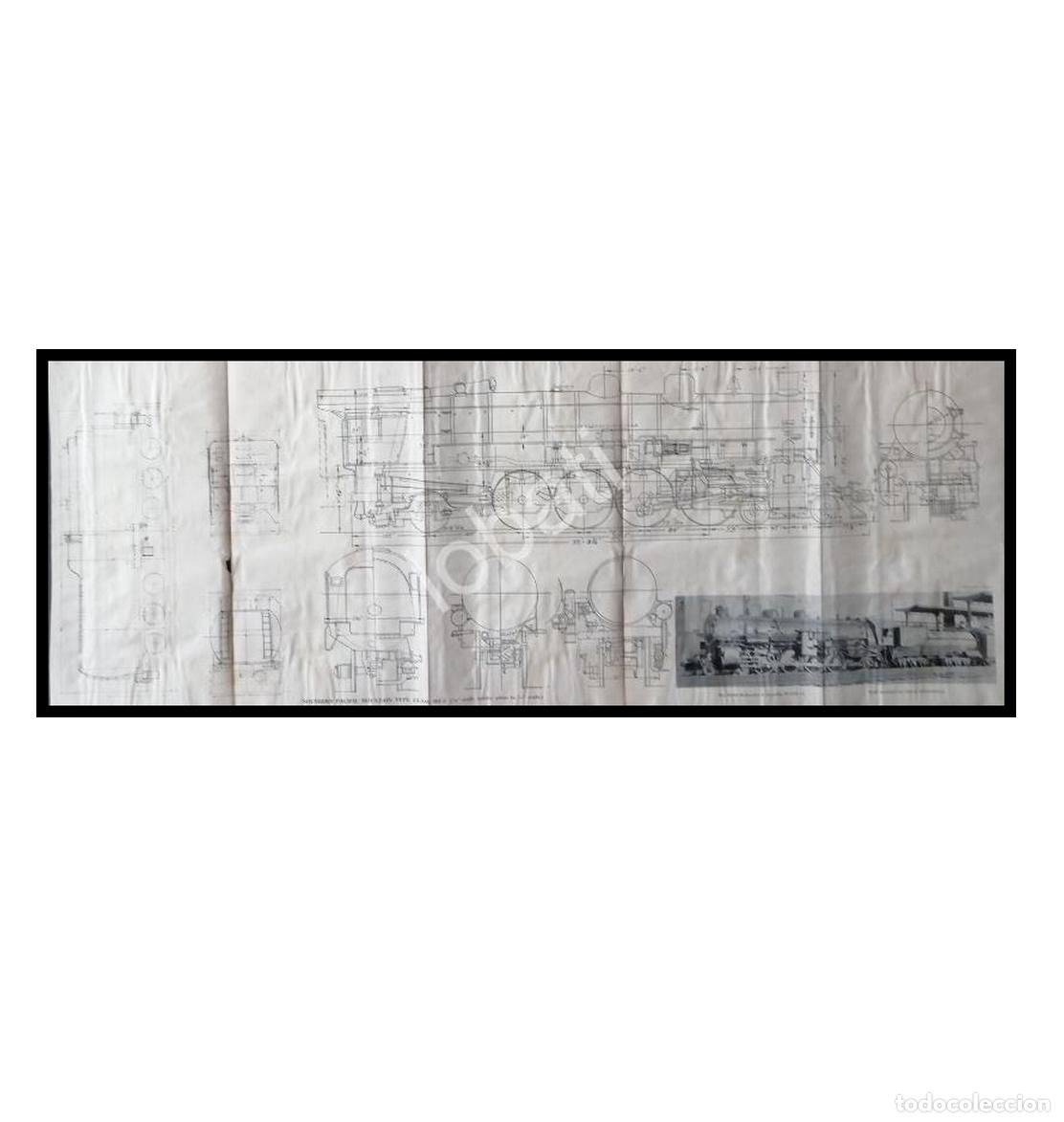 Collectionnisme d'affiches: GRABADO ANTIGUO LOCOMOTORA CLASE MT-3 1928 / A12