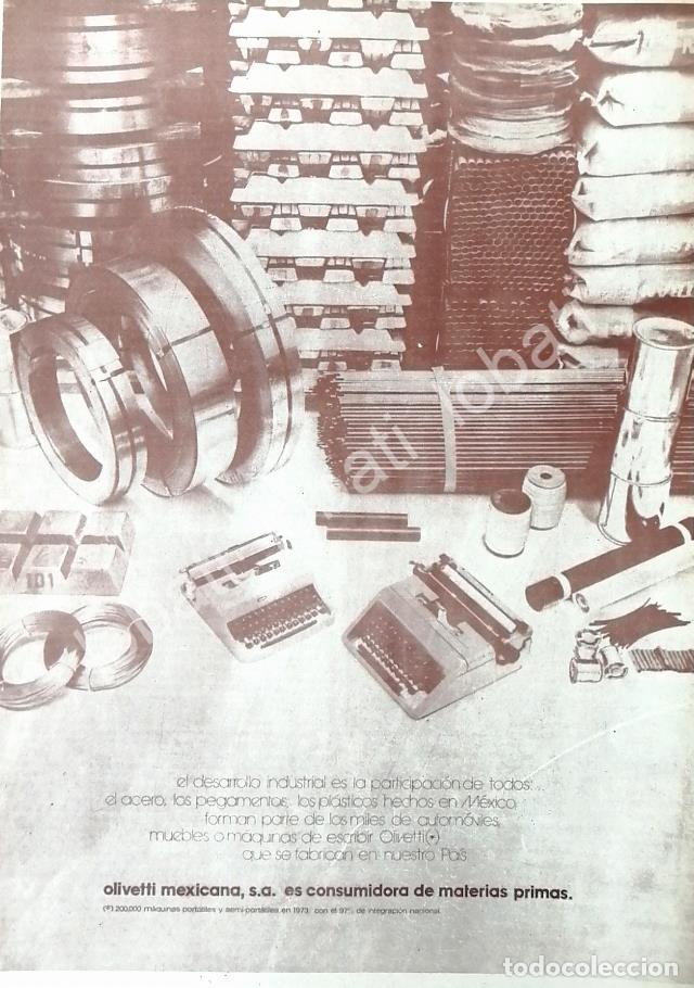 Collectionnisme d'affiches: CARTEL ANTIGUO ORIGINAL DE OLIVETTI MEXICANA S.A 1974 /523