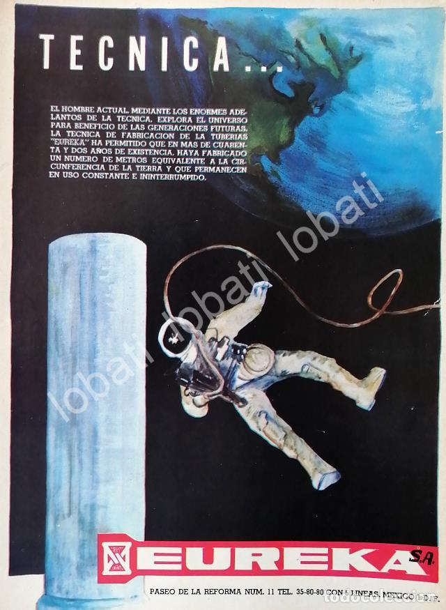 Collectionnisme d'affiches: CARTEL ANTIGUO ORIGINAL DE TECHO ETERNO EUREKA S.A PUBLICIDAD ARTISTICA 1969 ALUNIZAJE /566