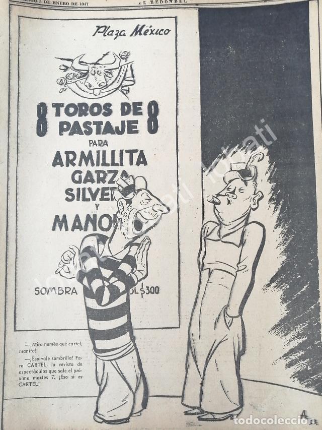 Collectionnisme d'affiches: CARTEL ANTIGUO ORIGINAL DE PLAZA MEXICO 1947 DIBUJO DE ARIAS BERNAL /585