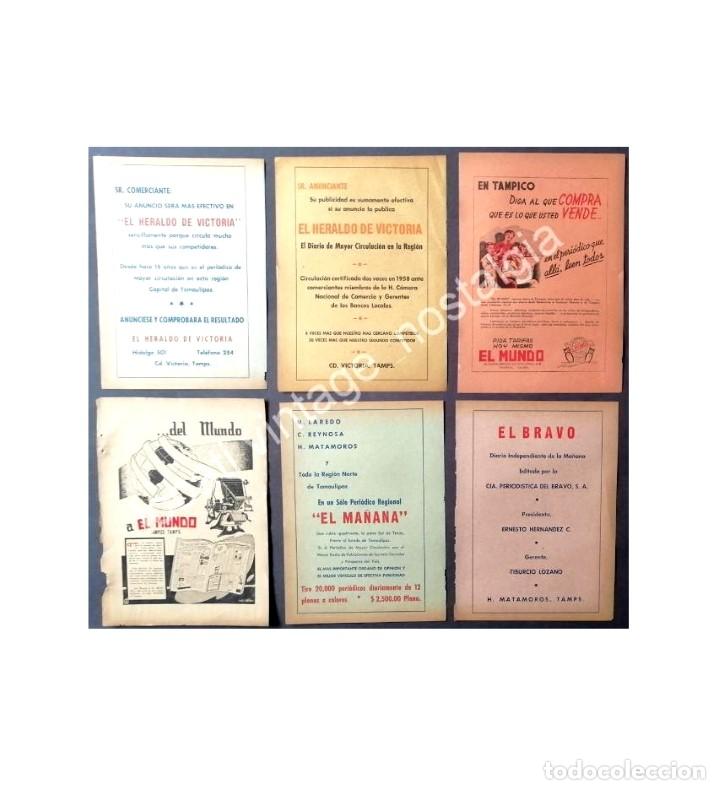 Collectionnisme d'affiches: CARTEL ANTIGUO ORIGINAL DE SET DE 6 AFICHES PERIODICOS DE COAHUILA A&Ntilde;OS 50s-60s