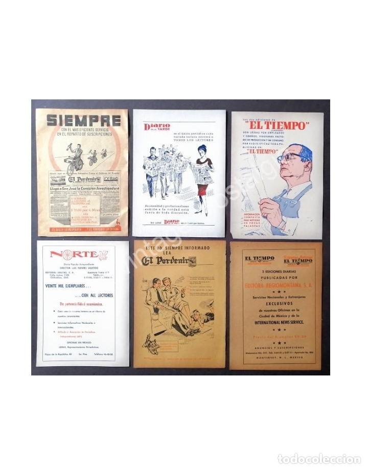 Collectionnisme d'affiches: CARTEL ANTIGUO ORIGINAL DE SET DE 7 AFICHES PERIODICOS DE MONTERREY 1940s-60s