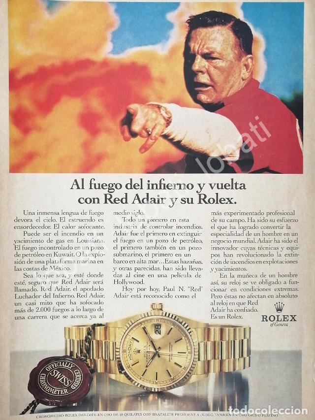 Collectionnisme d'affiches: CARTEL ANTIGUO ORIGINAL DE PAUL N. ADAIR Y RELOJES ROLEX OYSTER PERPETUAL 1980s / 80/ FEP