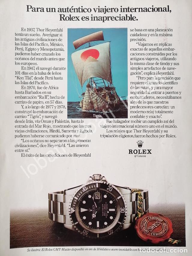 Collectionnisme d'affiches: CARTEL ANTIGUO ORIGINAL DE RELOJES ROLEX OYSTER PERPETUAL GMT MASTER 1980s / 82