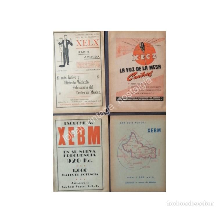 Collectionnisme d'affiches: CARTEL ANTIGUO ORIGINAL DE 4 AFICHES RADIO DIFUSORAS DE SAN LUIS POTOSI 1940s-60s