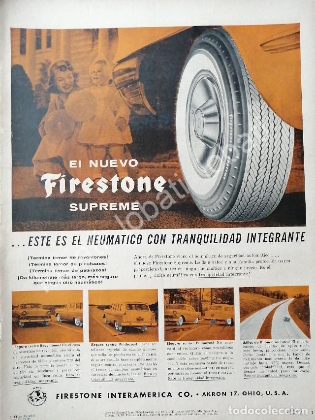 Collectionnisme d'affiches: CARTEL ANTIGUO ORIGINAL DE LLANTAS FIRESTONE DE LUXE SUPREME 1956 /N98 RARO