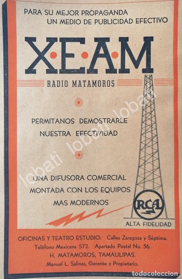 Sammeln von Plakaten: CARTEL ANTIGUO ORIGINAL DE RADIO DIFUSORA XEAM RADIO MATAMOROS 1950 /62