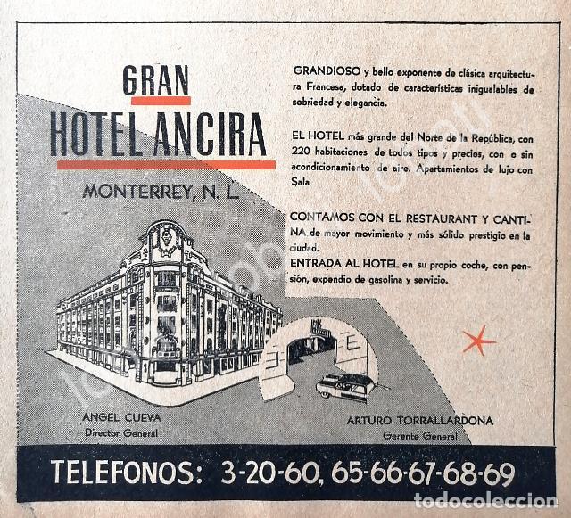 Sammeln von Plakaten: CARTEL ANTIGUO ORIGINAL DE MINI AFICHE. HOTEL ANCIRA 1955 / 279