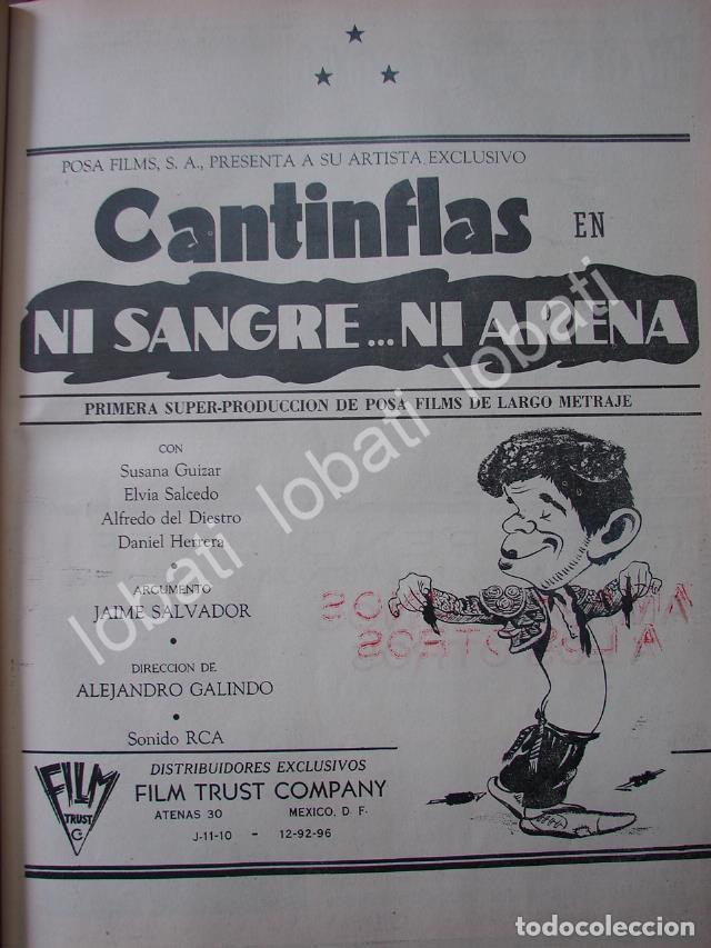 Sammeln von Plakaten: CARTEL ANTIGUO ORIGINAL DE AFICHE DE LA PELICULA NI SANGRE NI ARENA, CANTINFLAS 1941 /N62