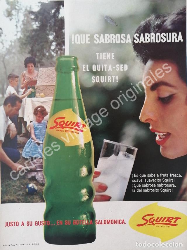 Sammeln von Plakaten: CARTEL ANTIGUO ORIGINAL DE REFRESCO SQUIRT 1963 SUS INICIOS EN MEXICO