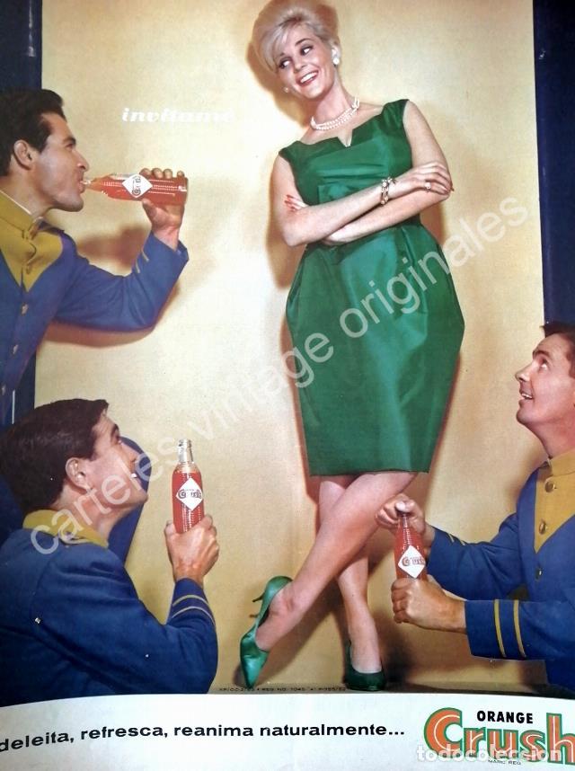 Sammeln von Plakaten: CARTEL ANTIGUO ORIGINAL DE ORANGE CRUSH 1963 CON ROGELIO GUERRA Y OTROS /FEP 3