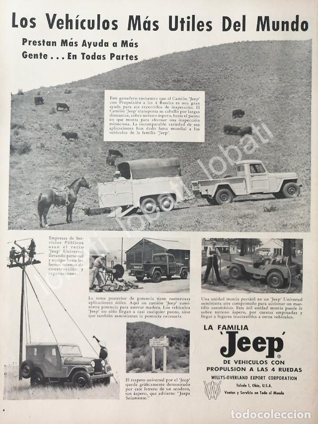 Sammeln von Plakaten: CARTEL ANTIGUO ORIGINAL DE MINI CARTEL AUTOS WILLYS JEEP 1953 / 706