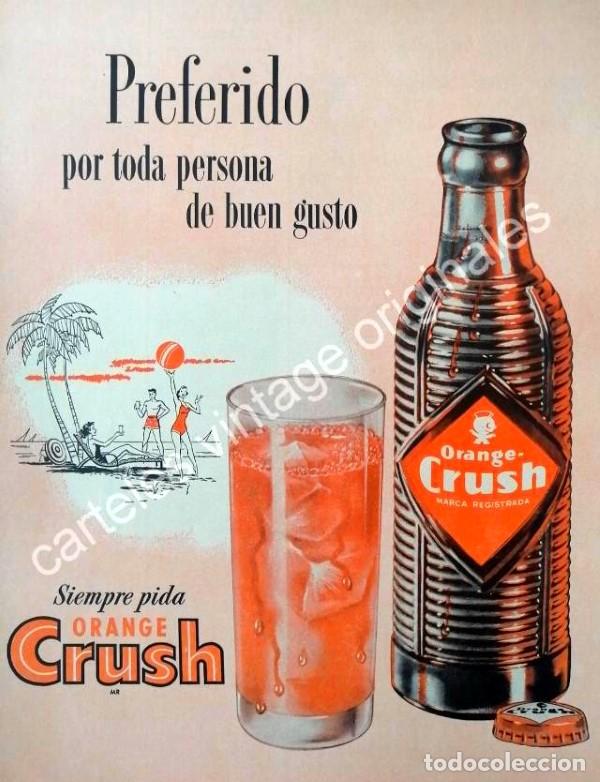 Colecionismo de cartazes: CARTEL ANTIGUO ORIGINAL DE ORANGE CRUSH 1956 INICIOS EN MEXICO /15