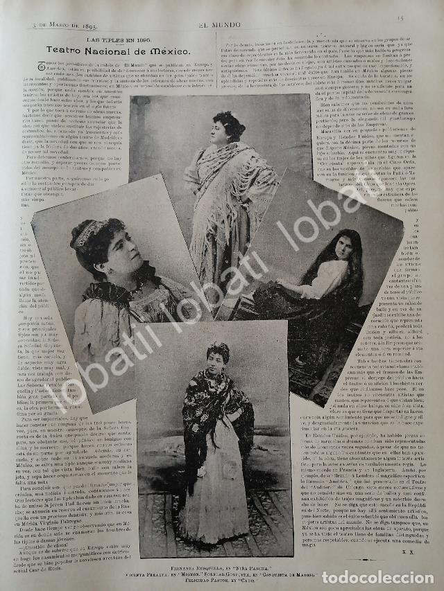 Colecionismo de cartazes: CARTEL ANTIGUO ORIGINAL DE (actrices ) TIPLES DEL TEATRO EL NACIONAL 1895 / FEP