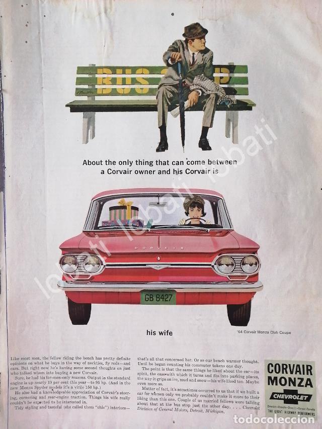 Colecionismo de cartazes: CARTEL ANTIGUO ORIGINAL DE AUTOS CHEVROLET CORVAIR MONZA 1964 / 837