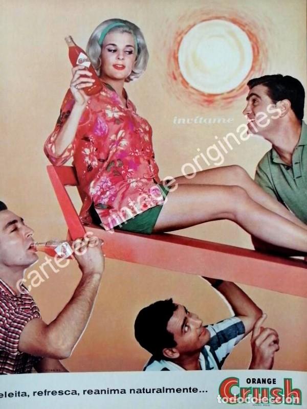Colecionismo de cartazes: CARTEL ANTIGUO ORIGINAL DE REFRESCO ORANGE CRUSH 1963 /21 /FEP
