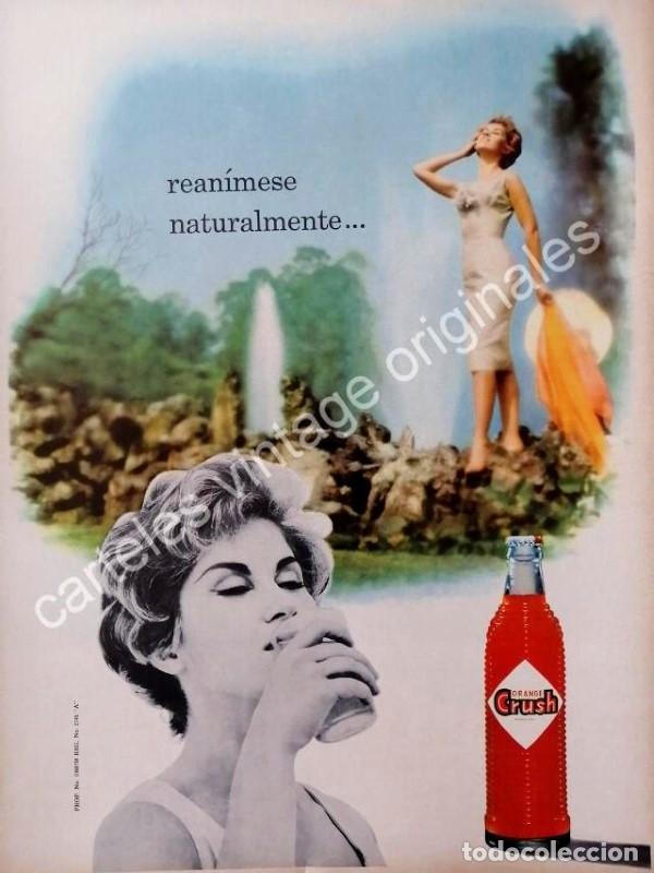 Colecionismo de cartazes: CARTEL ANTIGUO ORIGINAL DE ANA BERTHA LEPE Y REFRESCO ORANGE CRUSH 1958 / FEP
