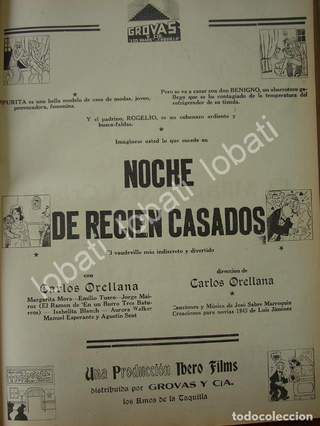 Colecionismo de cartazes: CARTEL ANTIGUO ORIGINAL DE PELICULA. NOCHE DE RECIEN CASADOS /N97