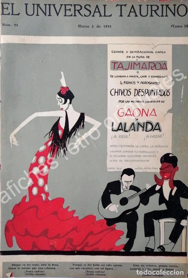 Colecionismo de cartazes: PORTADA ANTIGUA ORIGINAL 1923. RODOLFO GAONA Y MARCIAL LALANDA