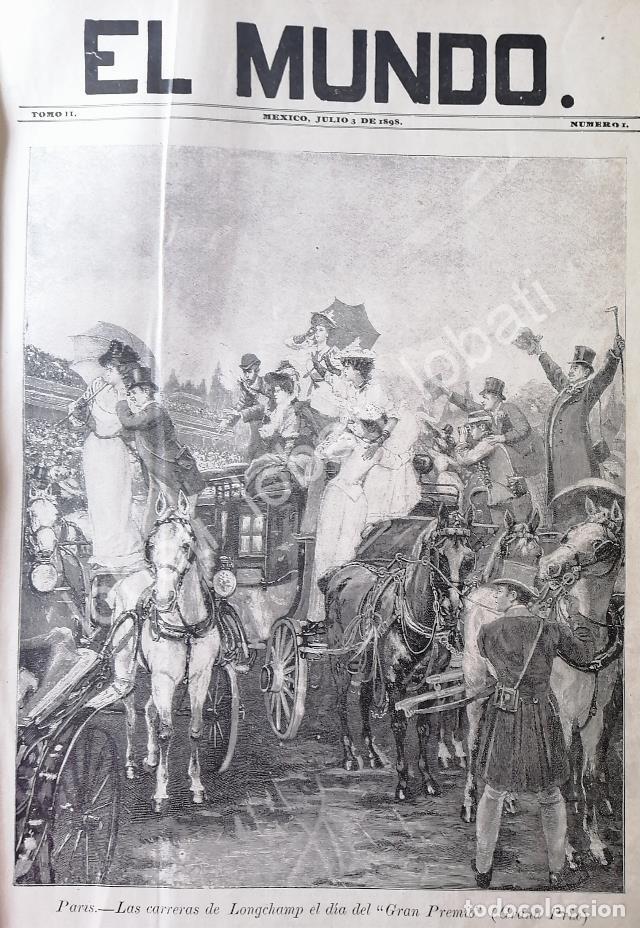 Colecionismo de cartazes: PORTADA ANTIGUA ORIGINAL 1898 CARRERA DE CARRETAS, GRAND PRIX, PARIS