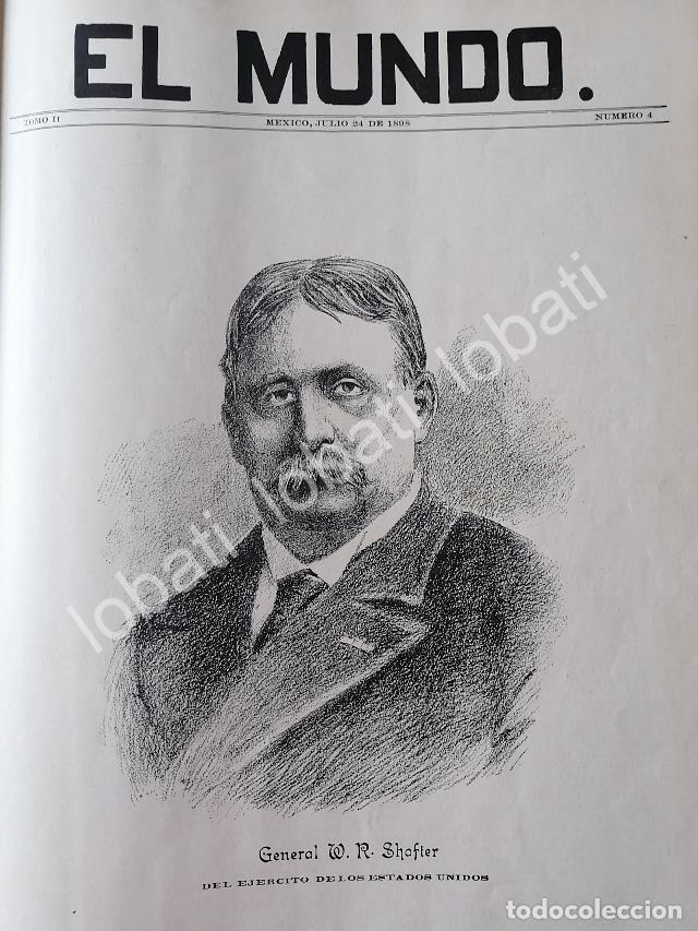 Colecionismo de cartazes: PORTADA ANTIGUA ORIGINAL 1898 GENERAL. WILLIAM RUFUS SHAFTER, GUERRA HISPANO AMERICANA / MLT