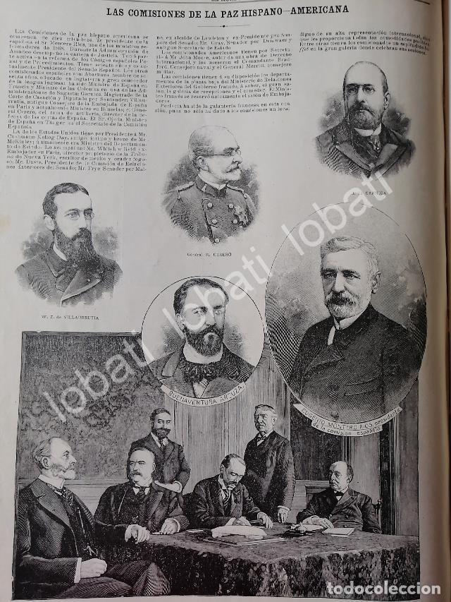 Colecionismo de cartazes: CARTEL ANTIGUO ORIGINAL DE LA COMISION DE PAZ DE LA GUERRA HISPANO-AMERICANA 1898 / MLT PLT