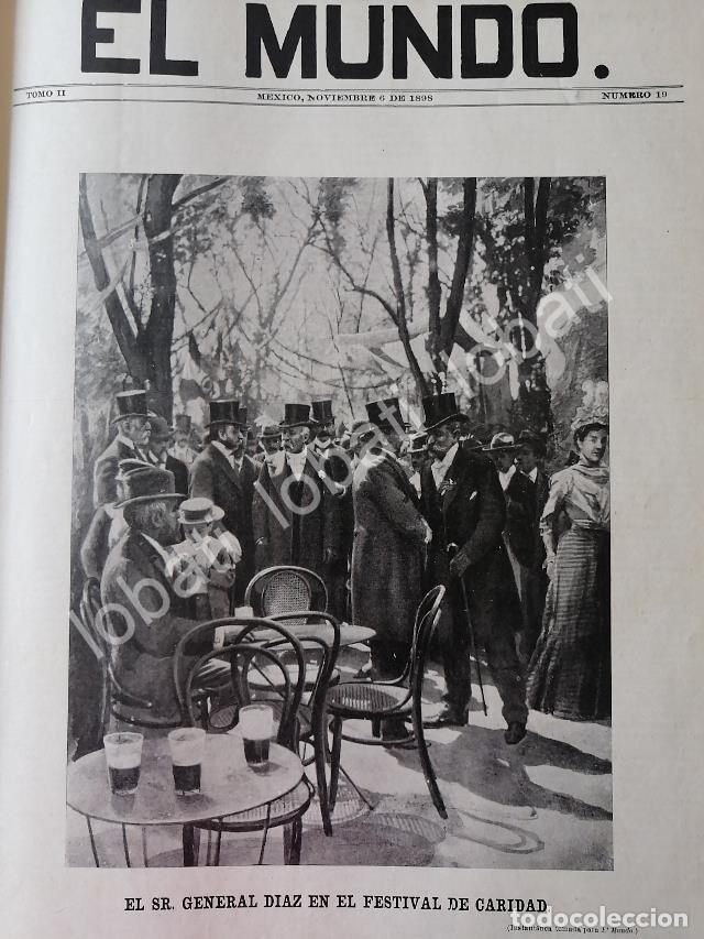 Colecionismo de cartazes: PORTADA ANTIGUA ORIGINAL 1898 PORFIRIO DIAZ EN EL BAZAR DE CARIDAD EN LA ALAMEDA/PLT /MLT