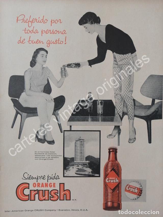 Colecionismo de cartazes: CARTEL ANTIGUO ORIGINAL DE REFRESCO ORANGE CRUSH 1957 /28