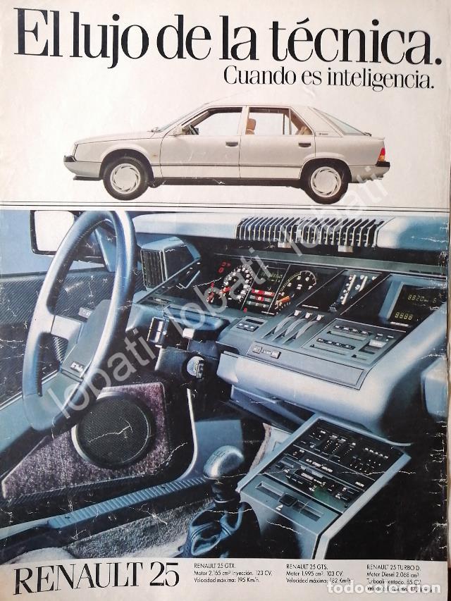 Colecionismo de cartazes: CARTEL ANTIGUO ORIGINAL DE AFICHE DE AUTOS RENAULT 25 1986 / 857