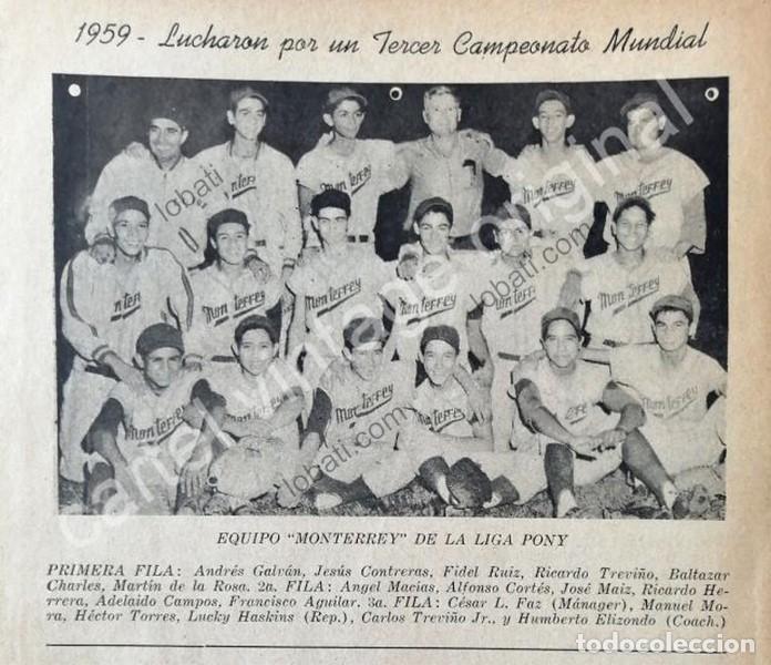 Colecionismo de cartazes: CARTEL ANTIGUO ORIGINAL DE LIGA INFANTIL DE BEISBOL DE MONTERREY 1959 BEISBOL