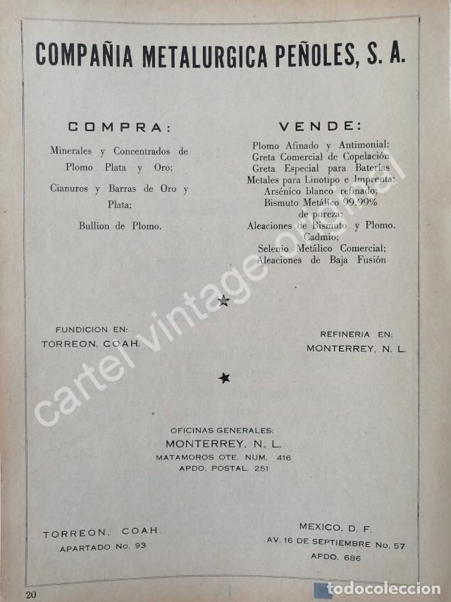 Colecionismo de cartazes: CARTEL ANTIGUO ORIGINAL DE PE&Ntilde;OLES S.A CIA. METALURGICA 1942