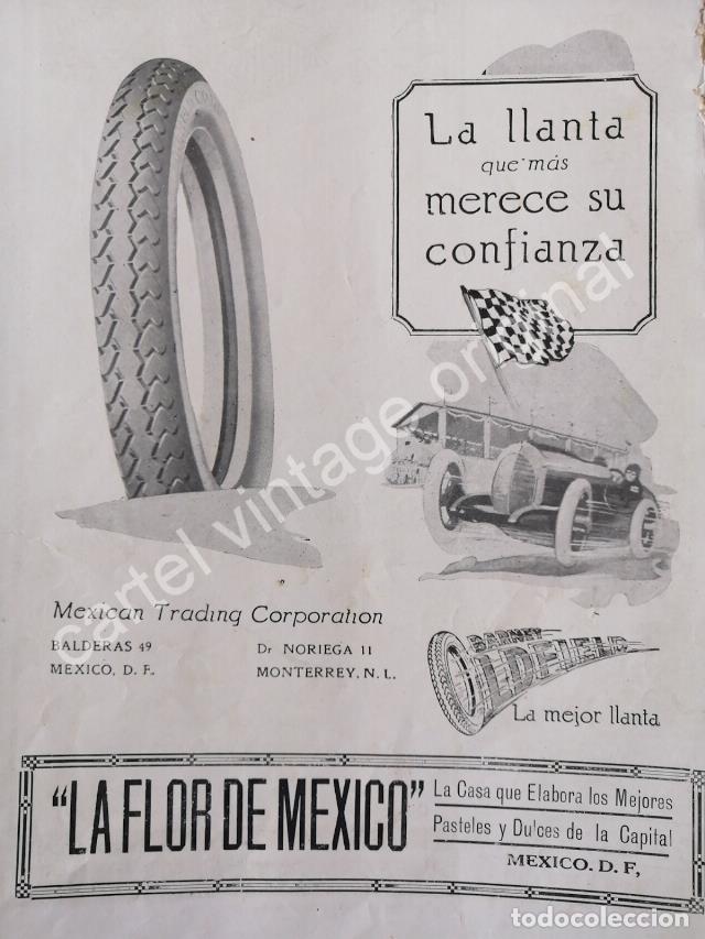 Colecionismo de cartazes: CARTEL ANTIGUO ORIGINAL DE LLANTAS OLDFIELD 1922 MEXICAN TRADING CORPORATION