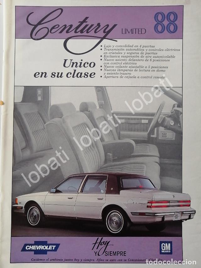 Poster collecting: CARTEL ANTIGUO ORIGINAL DE AUTOS CHEVROLET CENTURY LIMITED 1988 /917