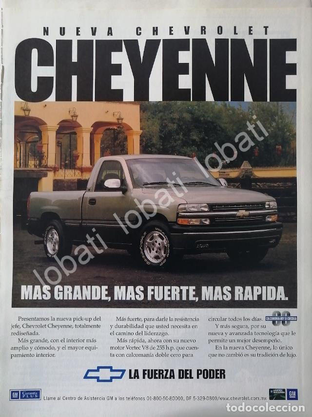 Poster collecting: CARTEL ANTIGUO ORIGINAL DE AUTOS Y CAMIONETAS CHEVROLET CHEYENNE 1999 /923