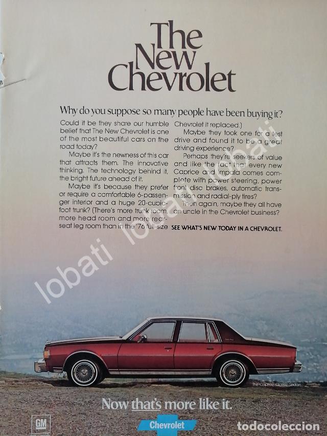 Poster collecting: CARTEL ANTIGUO ORIGINAL DE AUTOS CHEVROLET CAPRICE 1978 /927
