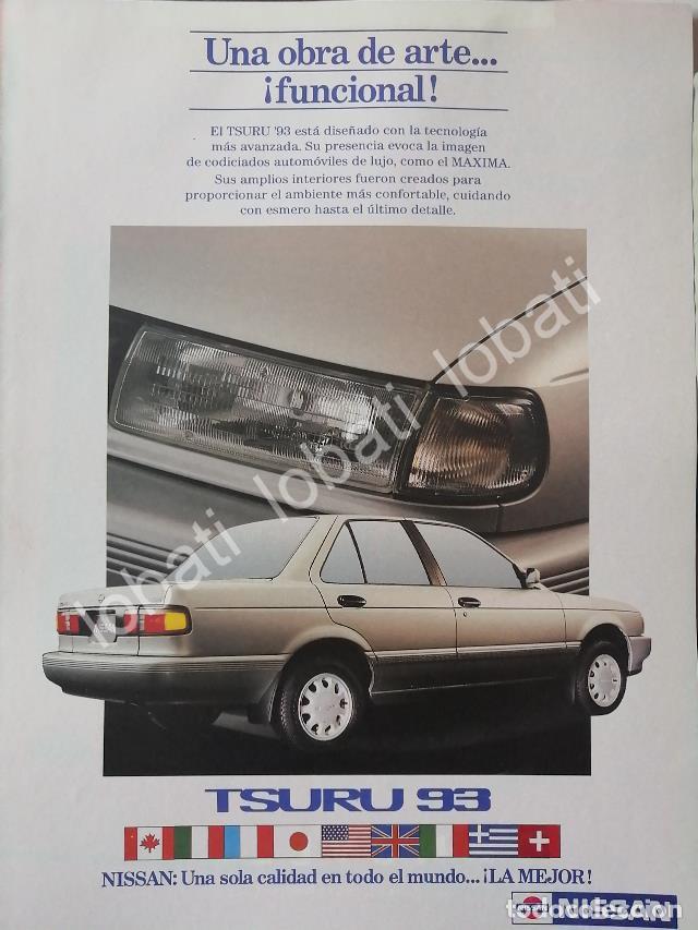 Poster collecting: CARTEL ANTIGUO ORIGINAL DE AUTOS NISSAN TSURU 1993 /937