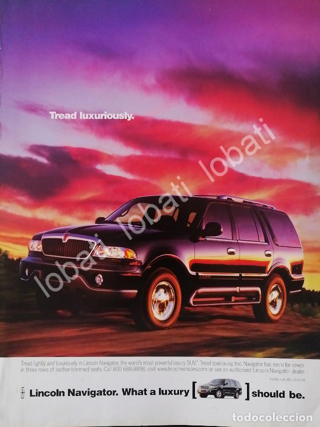 Poster collecting: CARTEL ANTIGUO ORIGINAL DE AUTOS LINCOLN NAVIGATOR 1998 /968