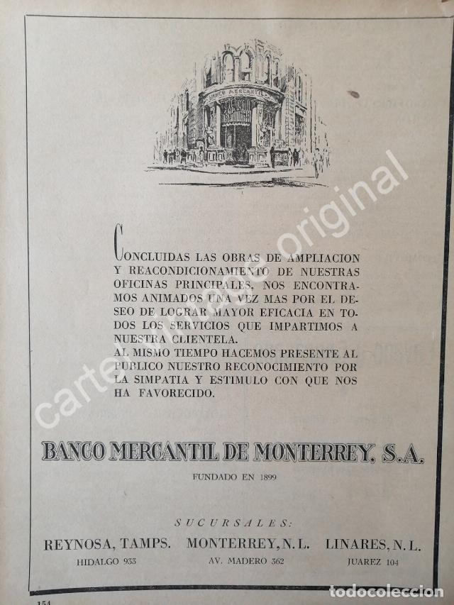 Poster collecting: CARTEL ANTIGUO ORIGINAL DE BANCO MERCANTIL DE MONTERREY 1942