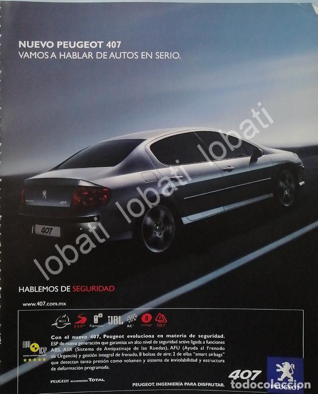 Poster collecting: CARTEL ANTIGUO ORIGINAL DE AUTOS PEUGEOT 407 2005 /986