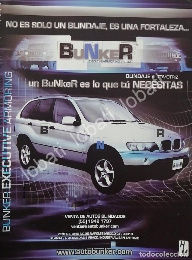 Poster collecting: CARTEL ANTIGUO ORIGINAL DE AUTOS BLINDADOS BUNKER S.A 2005 /987