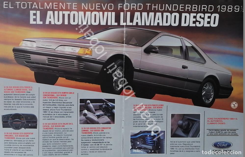 Poster collecting: CARTEL ANTIGUO ORIGINAL DE AUTOS FORD THUNDERBIRD 1989 /N994