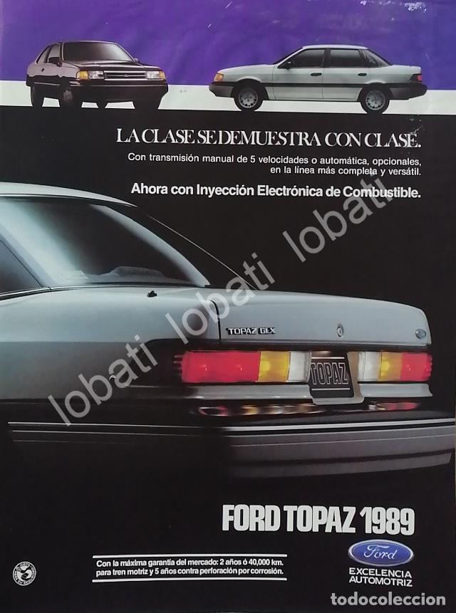 Poster collecting: CARTEL ANTIGUO ORIGINAL DE AUTOS FORD TOPAZ 1989 PRIMERA GENERACION /996