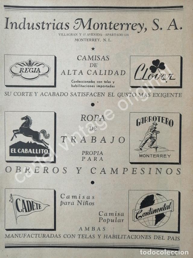 Poster collecting: CARTEL ANTIGUO ORIGINAL DE INDUSTRIAS MONTERREY S.A MONTERREY 1942