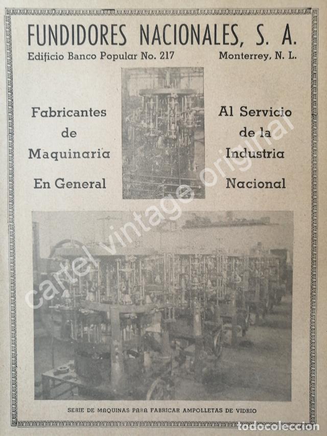 Poster collecting: CARTEL ANTIGUO ORIGINAL DE FUNDIDORES NACIONALES S.A MONTERREY 1942
