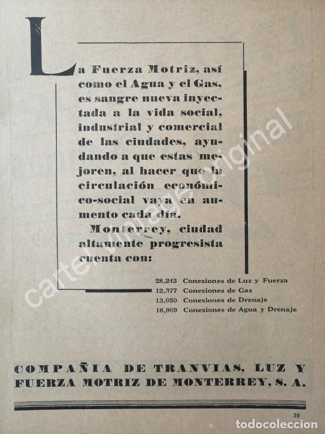 Poster collecting: CARTEL ANTIGUO ORIGINAL DE COMPA&Ntilde;IA DE LUZ Y FUERZA DE MONTERREY 1942