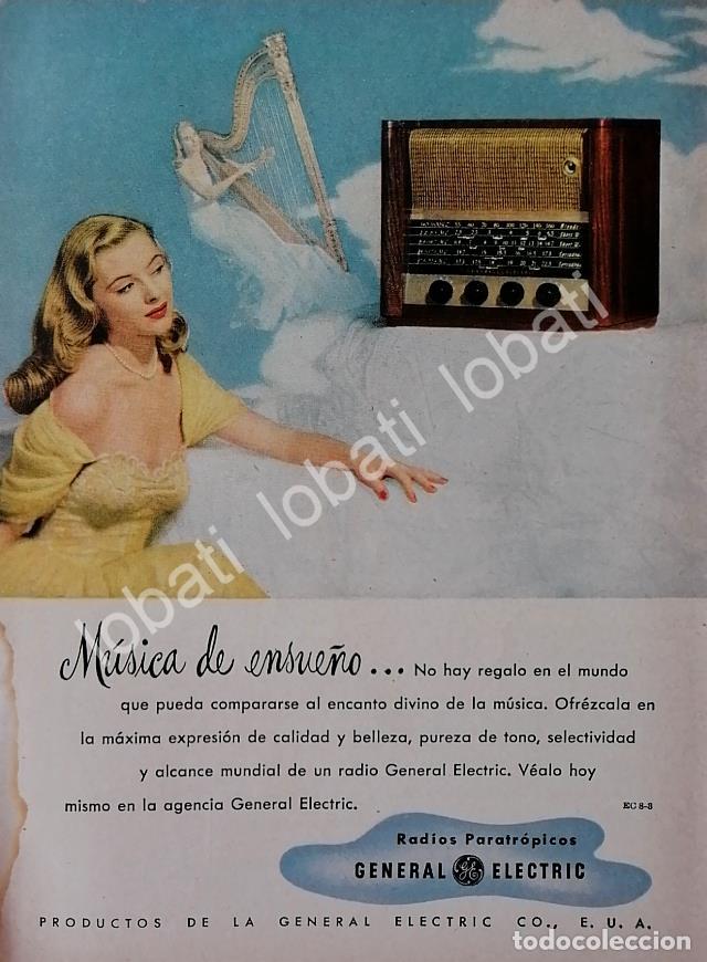 Collectionnisme d'affiches: CARTEL ANTIGUO ORIGINAL DE MINI RADIOS GENERAL ELECTRIC 1940s / 275