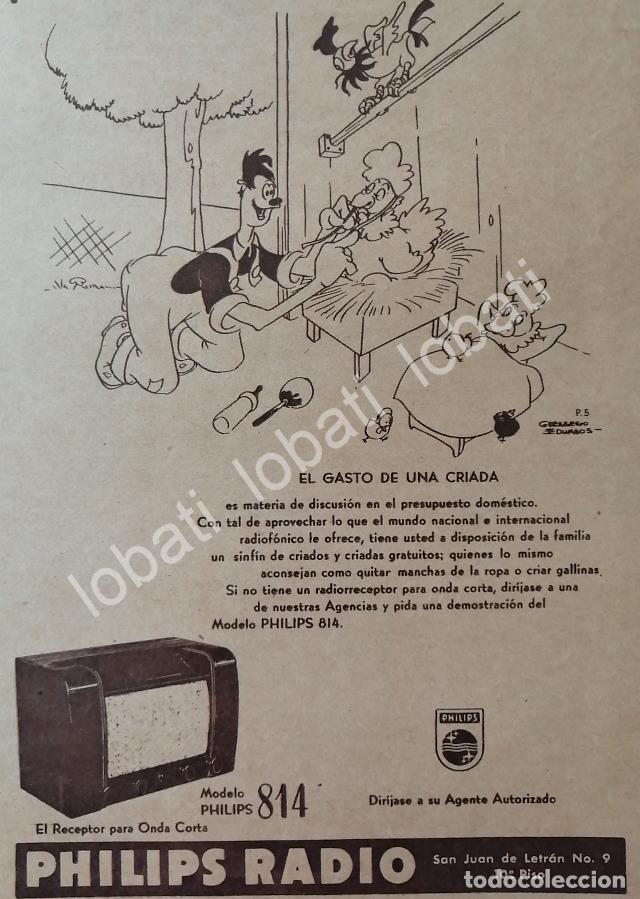 Collectionnisme d'affiches: CARTEL ANTIGUO ORIGINAL DE RADIOS PHILIPS 814 1949 /313