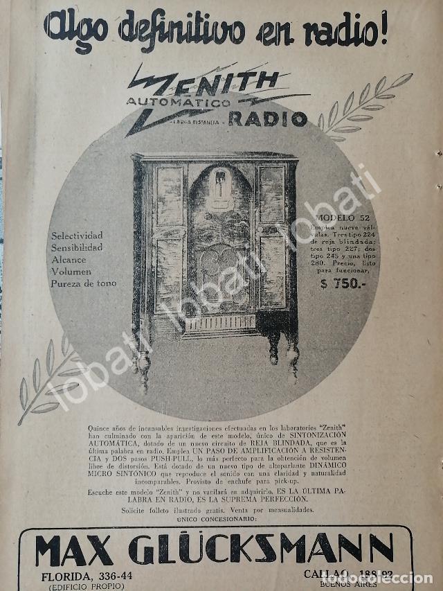 Collectionnisme d'affiches: CARTEL ANTIGUO ORIGINAL DE RADIOS ZENITH 52 1929 /312